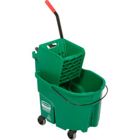 Rubbermaid WaveBrake® 2.0 Side Press Mop Bucket & Wringer Combo 26-35 Qt. - Green FG758888GRN