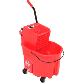 Rubbermaid WaveBrake® 2.0 Side Press Mop Bucket & Wringer Combo 26-35 Qt. - Red FG758888RED