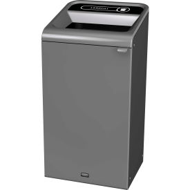 Rubbermaid® Configure Decorative Steel Trash Can Landfill Lid 23 Gallon Grey Stenni 1961621