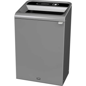 Rubbermaid® Configure Decorative Steel Trash Can Landfill Lid 33 Gallon Grey Stenni 1961628