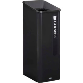 Rubbermaid® Sustain Decorative Refuse with Recycling Lid 15 gallon Metal/Plastic Black 2078967