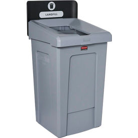 Rubbermaid® Slim Jim® 1-Stream Recycling Station For Landfill 33 Gallon Cap. Gray/Black 2171554