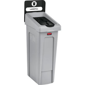 Rubbermaid® Slim Jim® 1-Stream Recycling Station For Landfill 23 Gallon Cap. Gray/Black 2185053