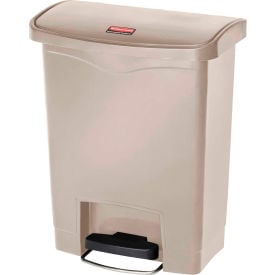 Rubbermaid® Slim Jim® 1883456 Plastic Step On Container Front Step 8 Gallon - Beige 1883456