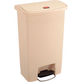 Rubbermaid® Slim Jim® 1883458 Plastic Step On Container Front Step 13 Gallon - Beige 1883458