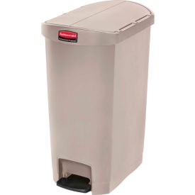 Rubbermaid® Slim Jim Streamline Resin Step-On Container End Step Style 13 gallon Beige 1883459