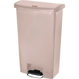 Rubbermaid® Slim Jim® 1883460 Plastic Step On Container Front Step 18 Gallon - Beige 1883460