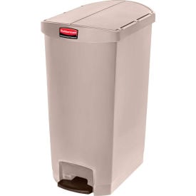 Rubbermaid® Slim Jim® 1883551 Plastic Step On Container End Step 18 Gallon - Beige 1883551