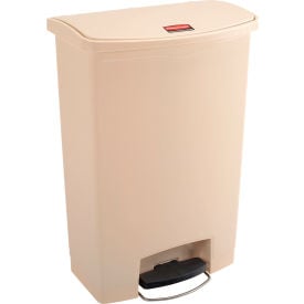 Rubbermaid® Slim Jim® 1883552 Plastic Step On Container Front Step 24 Gallon - Beige 1883552