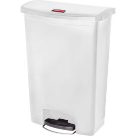 Rubbermaid® Slim Jim Resin Step-On Container Front Step Style 24 gal Polyethylene White 1883561