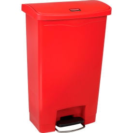 Rubbermaid® Slim Jim® 1883566 Plastic Step On Container Front Step 13 Gallon - Red 1883566