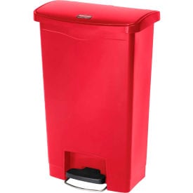 Rubbermaid® Slim Jim® 1883568 Plastic Step On Container Front Step 18 Gallon - Red 1883568