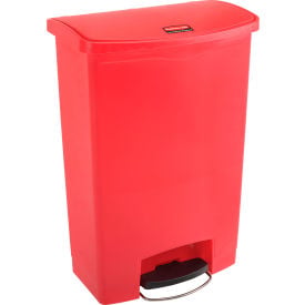 Rubbermaid® Slim Jim® 1883570 Plastic Step On Container Front Step 24 Gallon - Red 1883570
