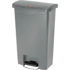 Rubbermaid® Slim Jim® Plastic Step On Container Front Step - 13 Gallon Gray - 1883602 1883602