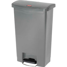 Rubbermaid® Slim Jim® 1883604 Plastic Step On Container Front Step 18 Gallon - Gray 1883604