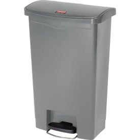 Rubbermaid® Slim Jim® 1883606 Plastic Step On Container Front Step 24 Gallon - Gray 1883606
