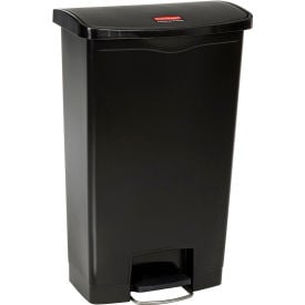 Rubbermaid® Slim Jim® 1883613 Plastic Step On Container Front Step 18 Gallon - Black 1883613