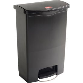 Rubbermaid® Slim Jim® 1883615 Plastic Step On Container Front Step 24 Gallon - Black 1883615