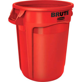 Rubbermaid Brute® 2643-60 Trash Container w/Venting Channels 44 Gallon - Red FG264360RED