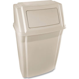 Rubbermaid Wall Mount Trash Can with Swing Lid Beige FG782200BEIG