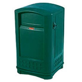 Rubbermaid® Plastic Square 2 Door Trash Can 50 Gallon Green FG396400DGRN