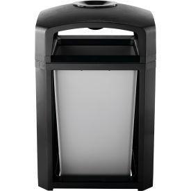 Landmark Series® 35 Gal. Classic Container W/ Dome Top And Ashtray - Black FG397001BLA