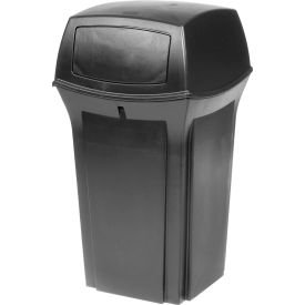Rubbermaid® Plastic Square 2 Door Trash Can 35 Gallon Black FG843088BLA
