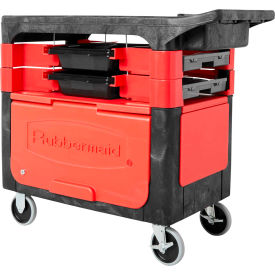 Rubbermaid® 6180-88 Black Trades Cart with Locking Cabinet FG618088BLA