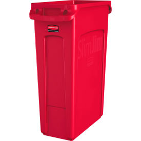 Rubbermaid® Slim Jim® Recycling Can 23 Gallon Red 1956189 - Pkg Qty 4