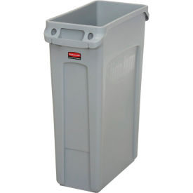 Rubbermaid® Slim Jim® Recycling Can 23 Gallon Gray FG354060GRAY