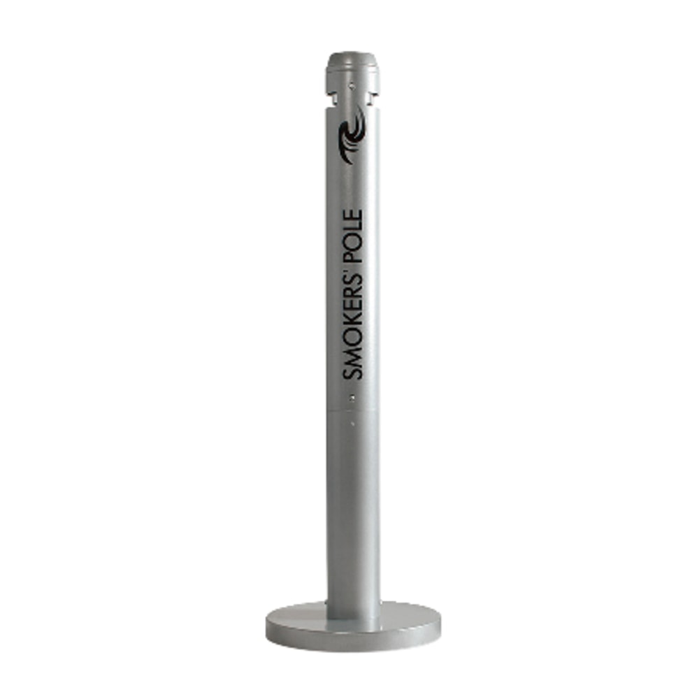 United Receptacle Freestanding Smokers Pole, 41in x 14 1/4in x 14 1/4in, Silver MPN:R1SM