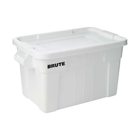 Stack & Nest Storage Tote W/ Lid, 20 gal, 27-3/4 in L x 17-3/8 in W x 15-1/8 in H, White, Plastic MPN:FG9S3100WHT
