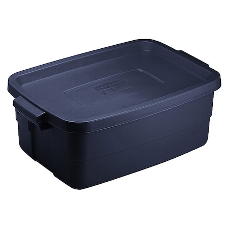 Stack & Nest Storage Tote W/ Lid, 3 gal, 15-3/4 in L x 10-5/8 in W x 7 in H, Dark Indigo Metallic MPN:RMRT030003