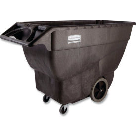 Rubbermaid® Utility Duty Structural Foam Plastic Tilt Truck 3/4 Cu. Yd. Cap 600Lbs. CapBlack FG101100BLA