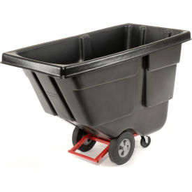 Rubbermaid® Heavy Duty Plastic Tilt Truck 1/2 Cu. Yd. Cap 450 Lbs. Cap Black FG130400BLA