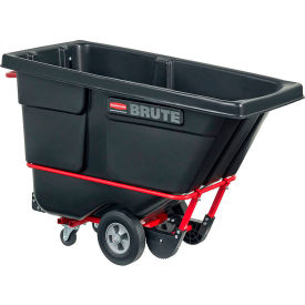 Rubbermaid® Brute Rotomolded Tilt Truck Standard Duty 1/2 Cubic Yard Black FG130500BLA