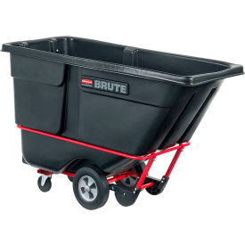 Rubbermaid® Brute Rotomolded Tilt Truck Standard Duty 1 Cubic Yard Black FG131500BLA