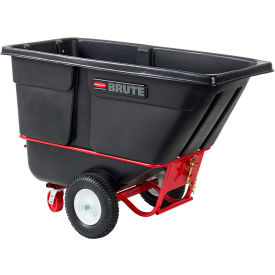 Rubbermaid® Brute Rotomolded Towable Tilt Truck Heavy Duty 1 Cubic Yard Black FG131641BLA