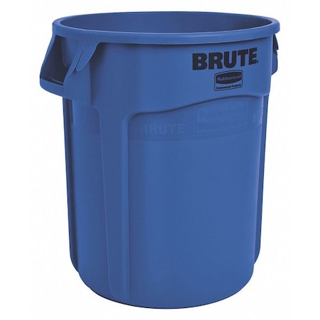 BRUTE 10 gal Round Heavy Duty Plastic Can, Blue, None, Plastic, Not Applicable MPN:1779699