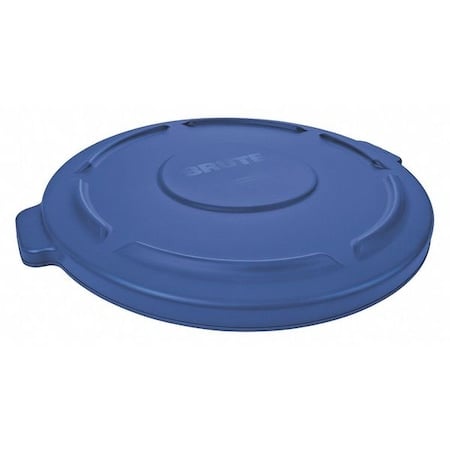 Brute Trash Can Lid, Round, 20 gal Capacity, Resin, Blue MPN:1779731