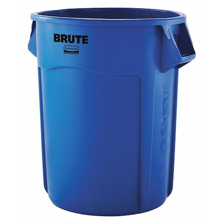 BRUTE 55 gal Round Heavy Duty Plastic Can, Blue, None, Plastic, Not Applicable MPN:1779732