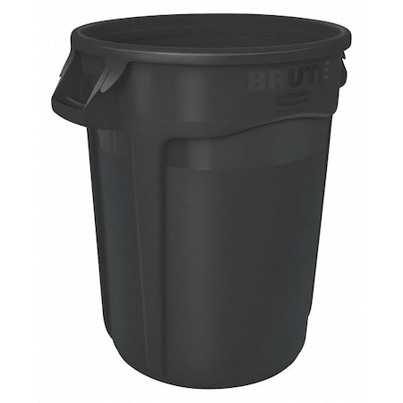 BRUTE Trash Can, Round, 55 gal Capacity, 26 1/2 in W, 33 in H, Black MPN:1779739