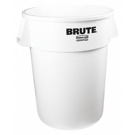 BRUTE 44 gal Round Heavy Duty Plastic Can, White, None, Plastic, Not Applicable MPN:1779740