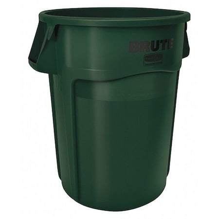 BRUTE 44 gal Round Heavy Duty Plastic Can, Green, None, Plastic MPN:1779741