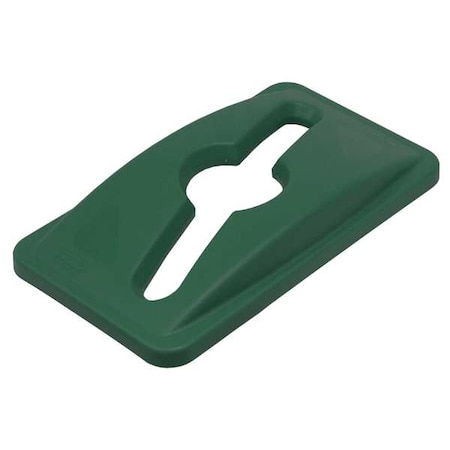 Slim Jim® 23 gal Recycling Lid, Dome Green, Resin, 1 Openings 11 1/2 in W/Dia MPN:1788373