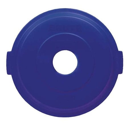 BRUTE® 32 gal Bottle and Can Recycling Top, Flat Blue, HDPE, 1 Openings 21 in W/Dia MPN:1788376