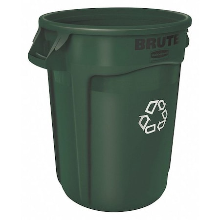 Round Recycling Bin, Green, 22