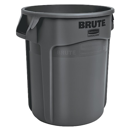 BRUTE 10 gal Round Heavy Duty Plastic Can, Black, None, Plastic, Not Applicable MPN:1926827