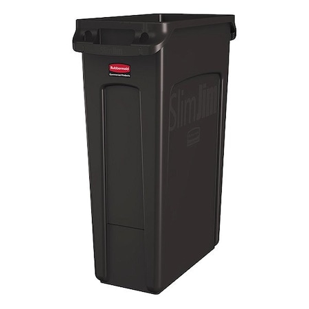 Slim Jim 23 gal Rectangular Slim-Profile Plastic Can, Brown, None, Plastic, 11 in MPN:1956187