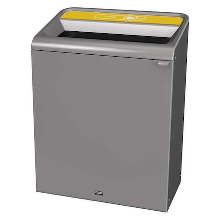 45 gal Rectangular Recycling Bin, Open Top, Gray, Steel, 1 Openings MPN:1961682